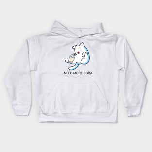 Lazy Kitty Needs More Boba! Kids Hoodie